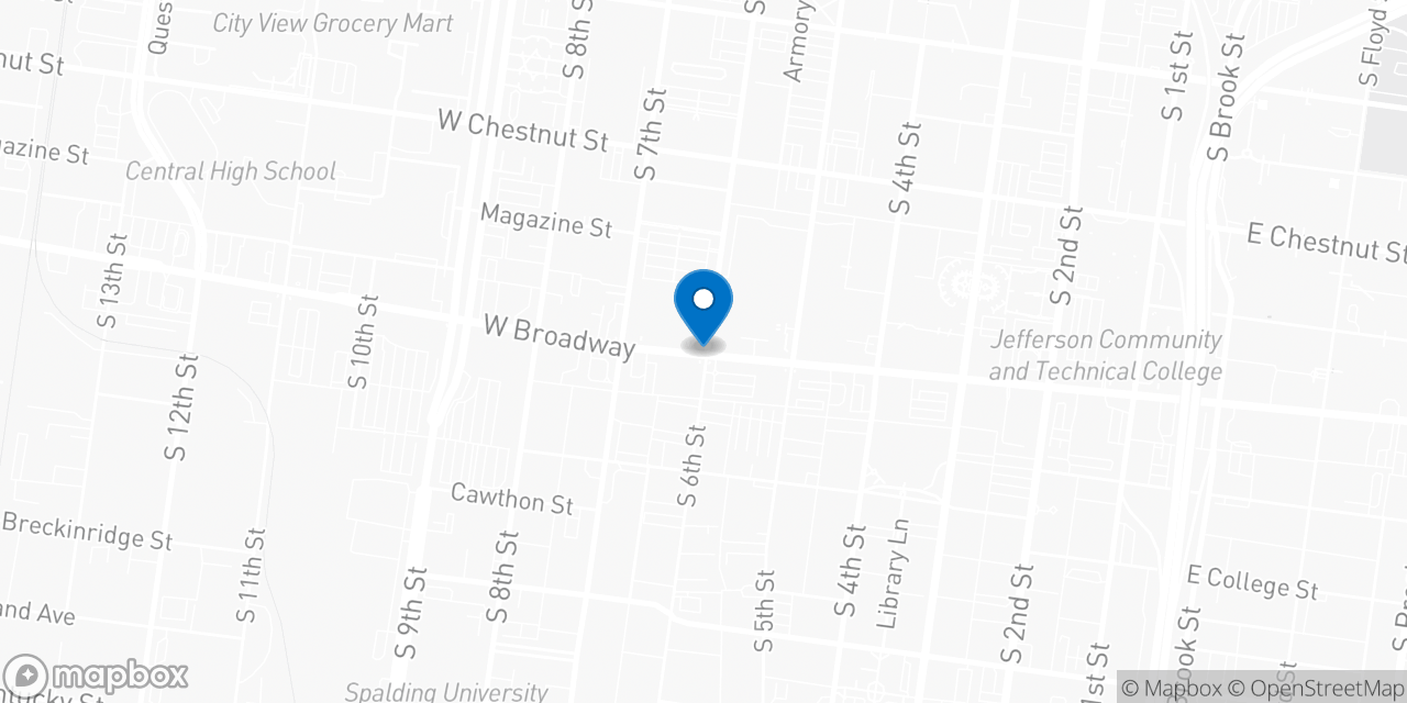 Map showing the location of the Social Security office in Louisville, KY