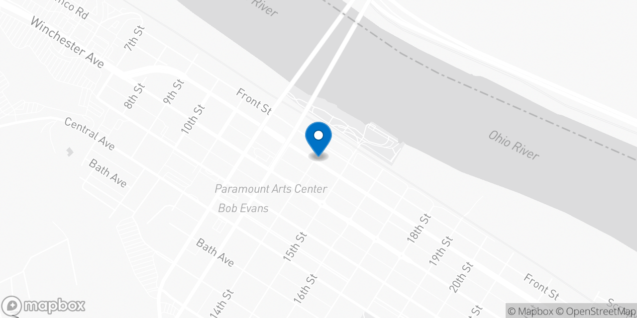 Map showing the location of the Social Security office in Ashland, KY