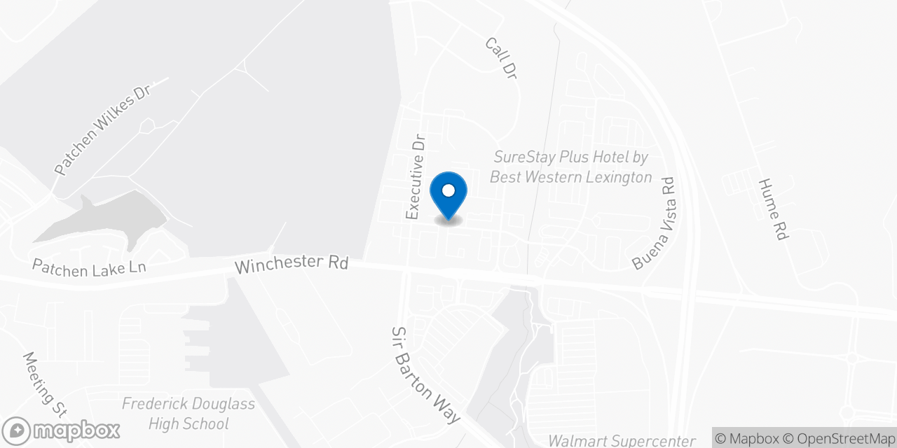 Map showing the location of the Social Security office in Lexington, KY