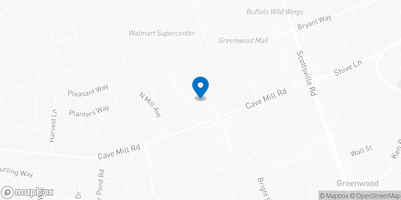 Map showing the location of the Social Security office in Bowling Green, KY