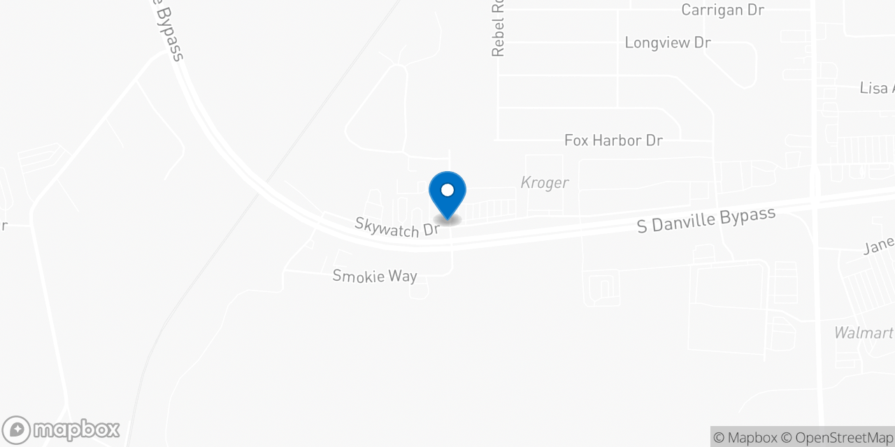 Map showing the location of the Social Security office in Danville, KY