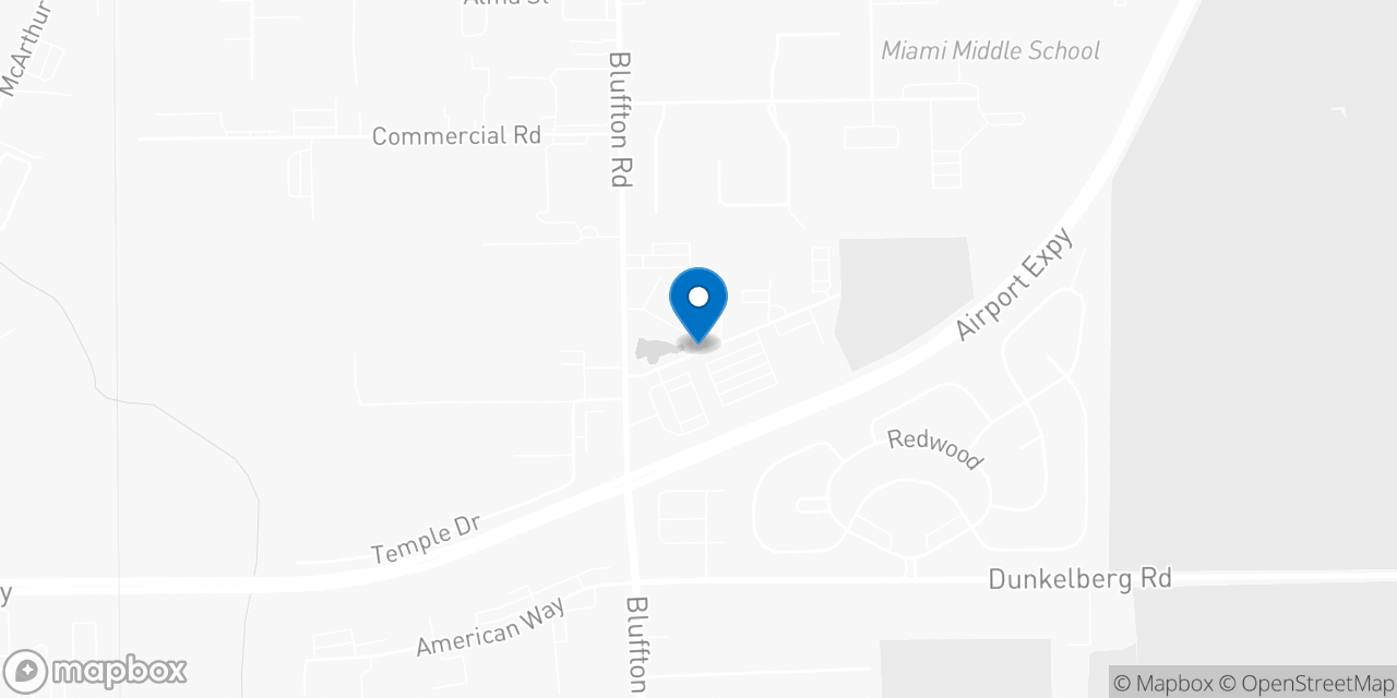 Map showing the location of the Social Security office in Fort Wayne, IN