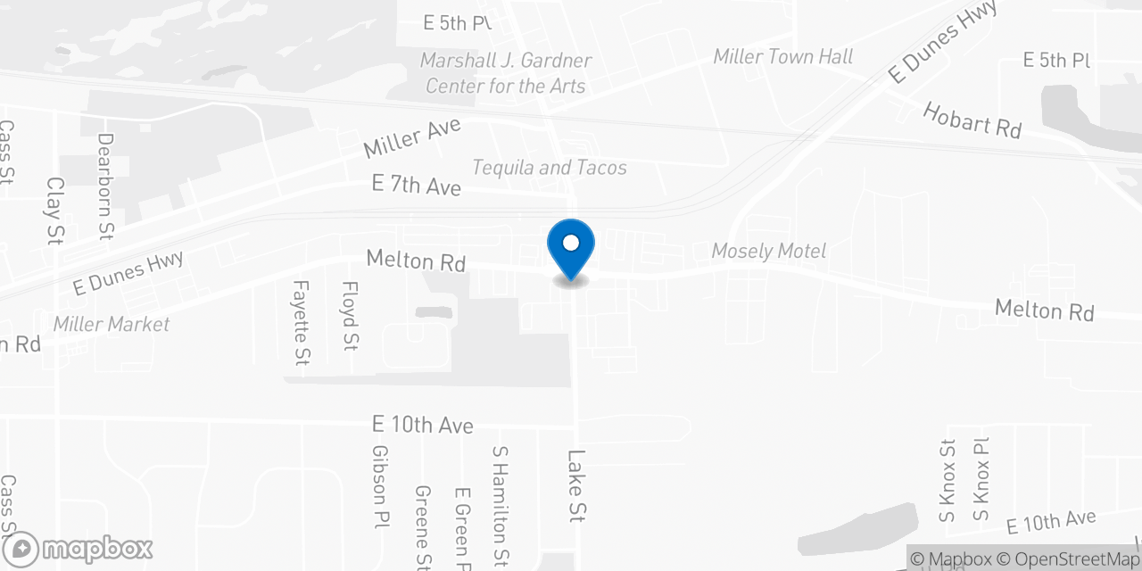 Map showing the location of the Social Security office in Gary, IN
