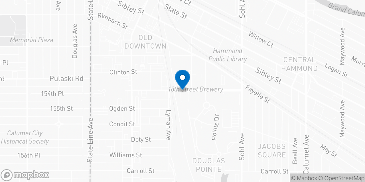 Map showing the location of the Social Security office in Hammond, IN