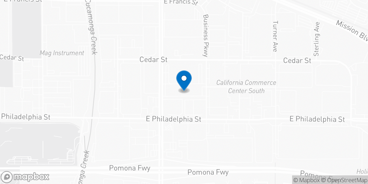 Map showing the location of the Social Security office in Ontario, CA
