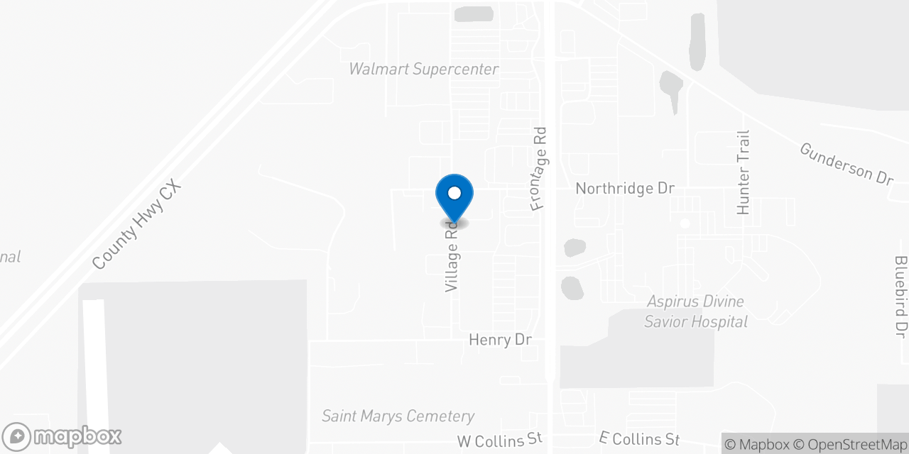 Map showing the location of the Social Security office in Portage, WI