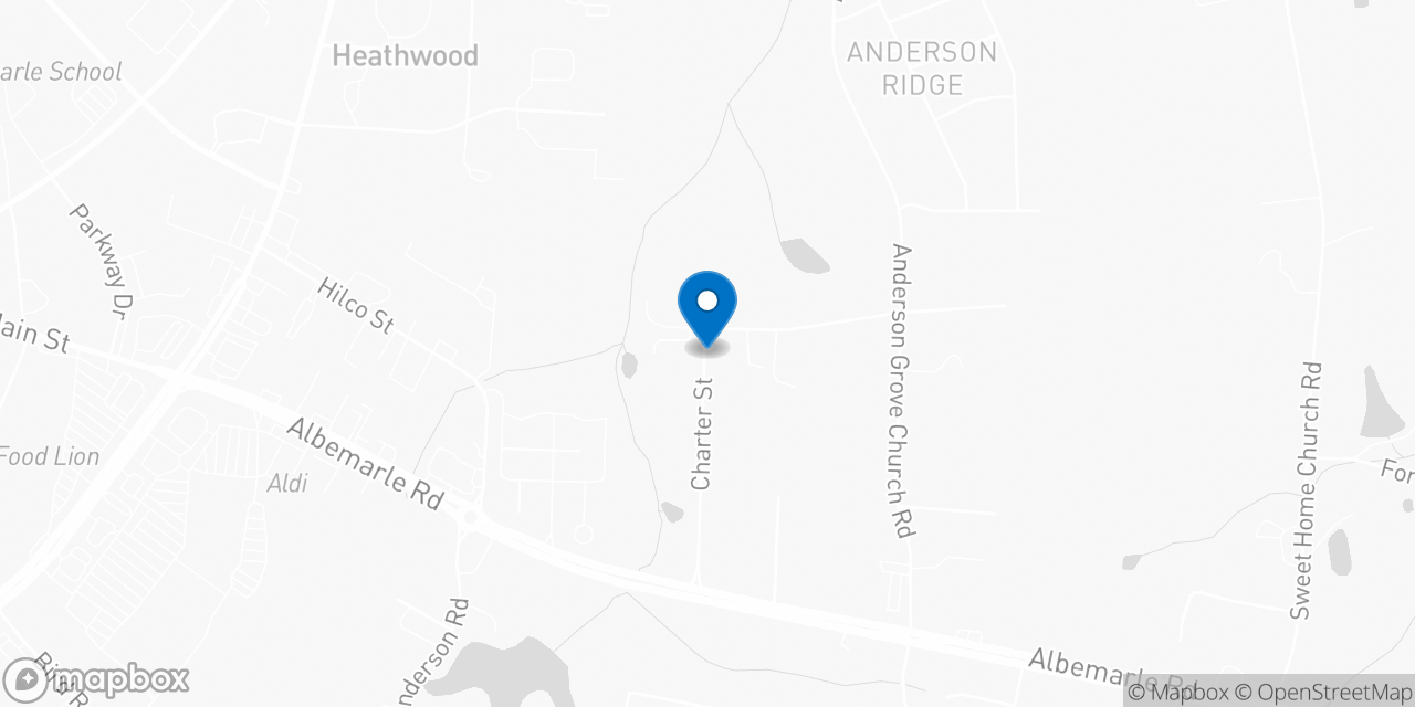 Map showing the location of the Social Security office in Albemarle, NC