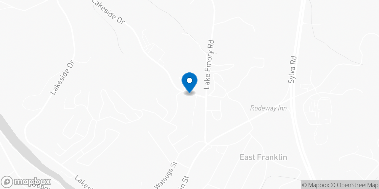 Map showing the location of the Social Security office in Franklin, NC