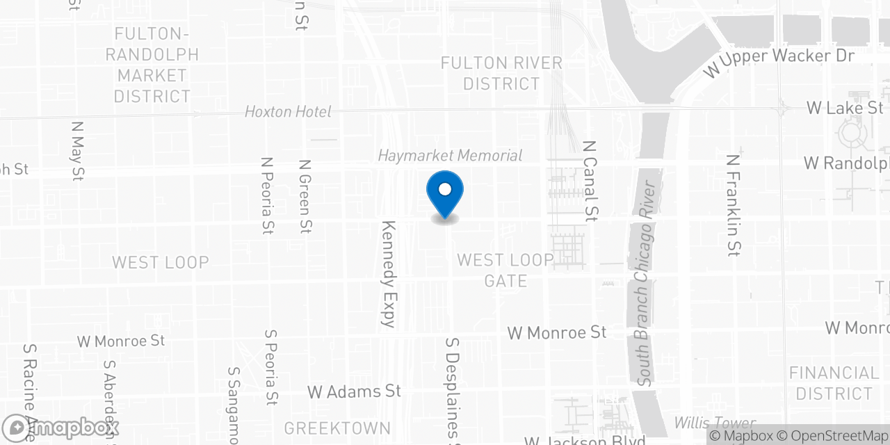 Map showing the location of the Social Security office in Chicago, IL