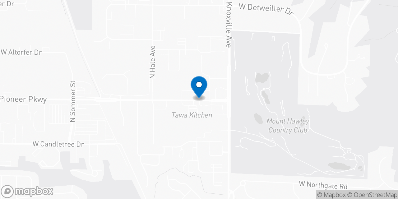 Map showing the location of the Social Security office in Peoria, IL
