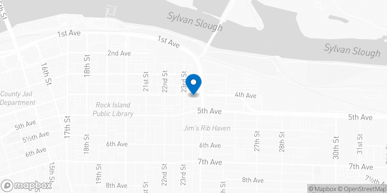 Map showing the location of the Social Security office in Rock Island, IL
