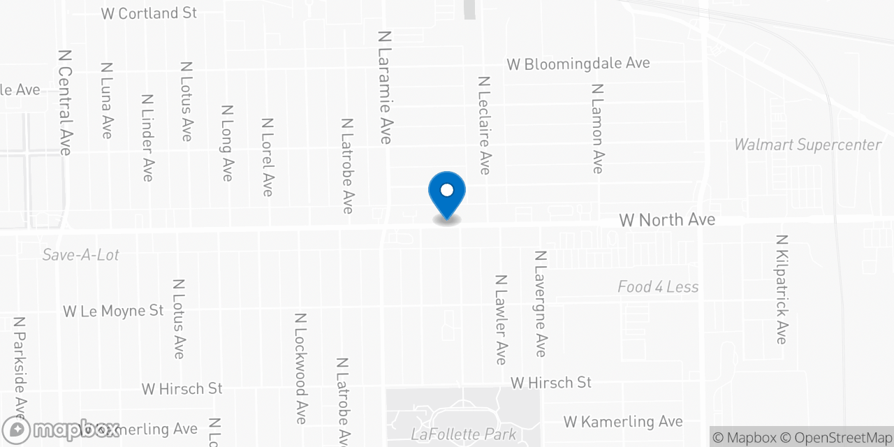 Map showing the location of the Social Security office in Chicago, IL