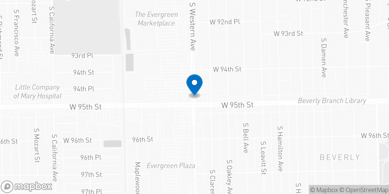 Map showing the location of the Social Security office in Chicago, IL
