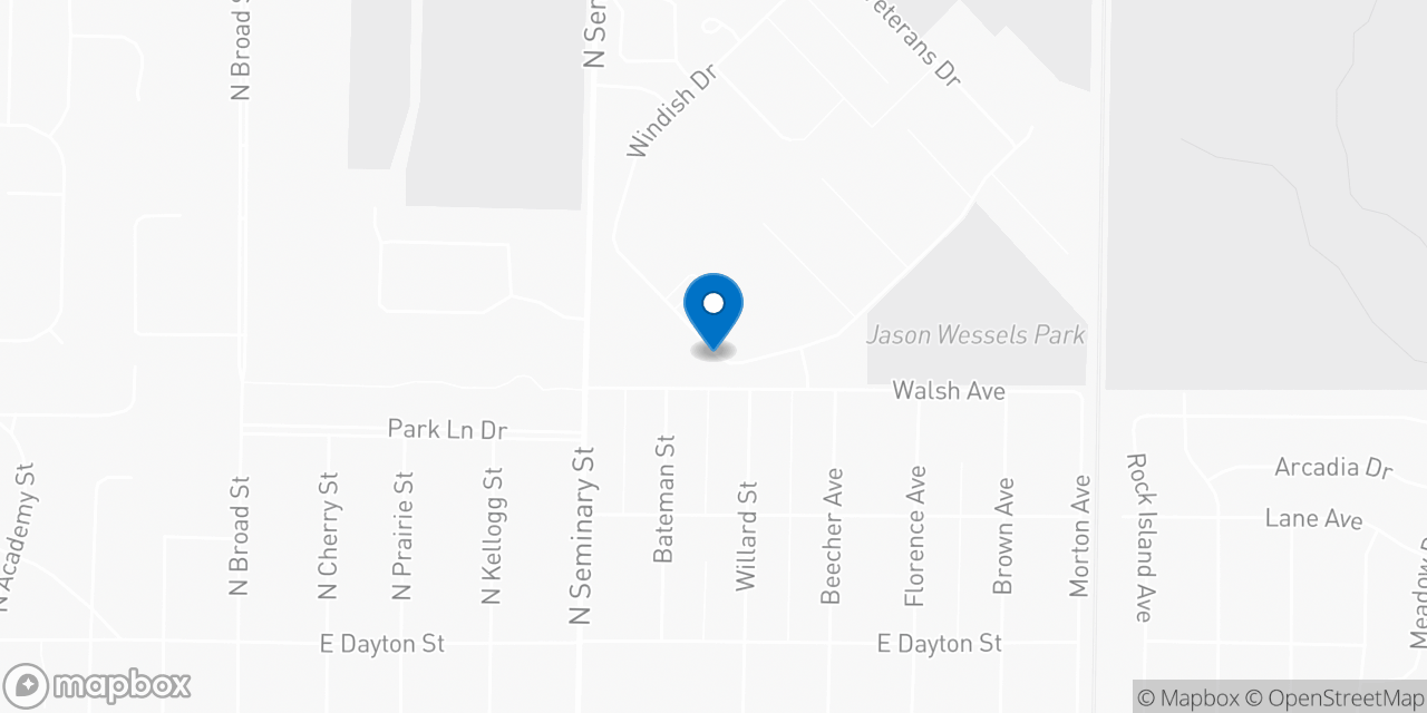 Map showing the location of the Social Security office in Galesburg, IL