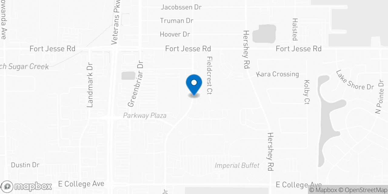 Map showing the location of the Social Security office in Normal, IL