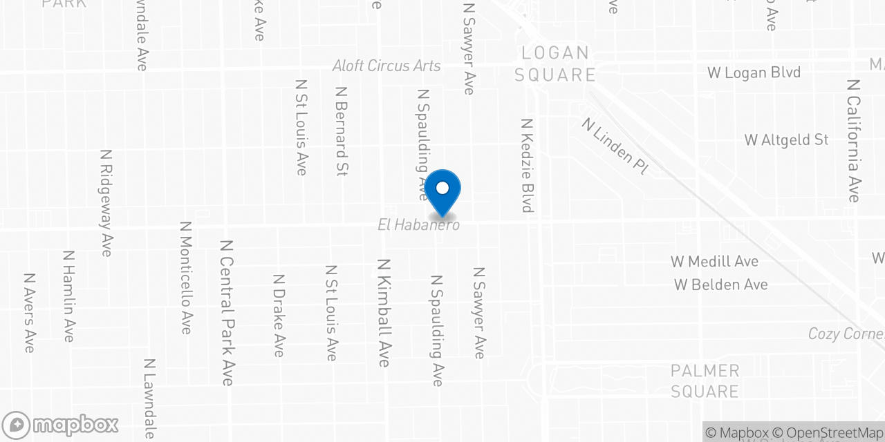Map showing the location of the Social Security office in Chicago, IL