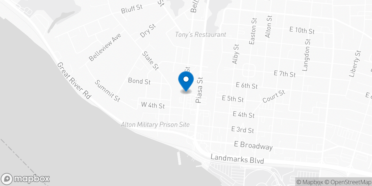 Map showing the location of the Social Security office in Alton, IL