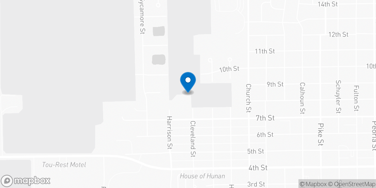 Map showing the location of the Social Security office in Peru, IL