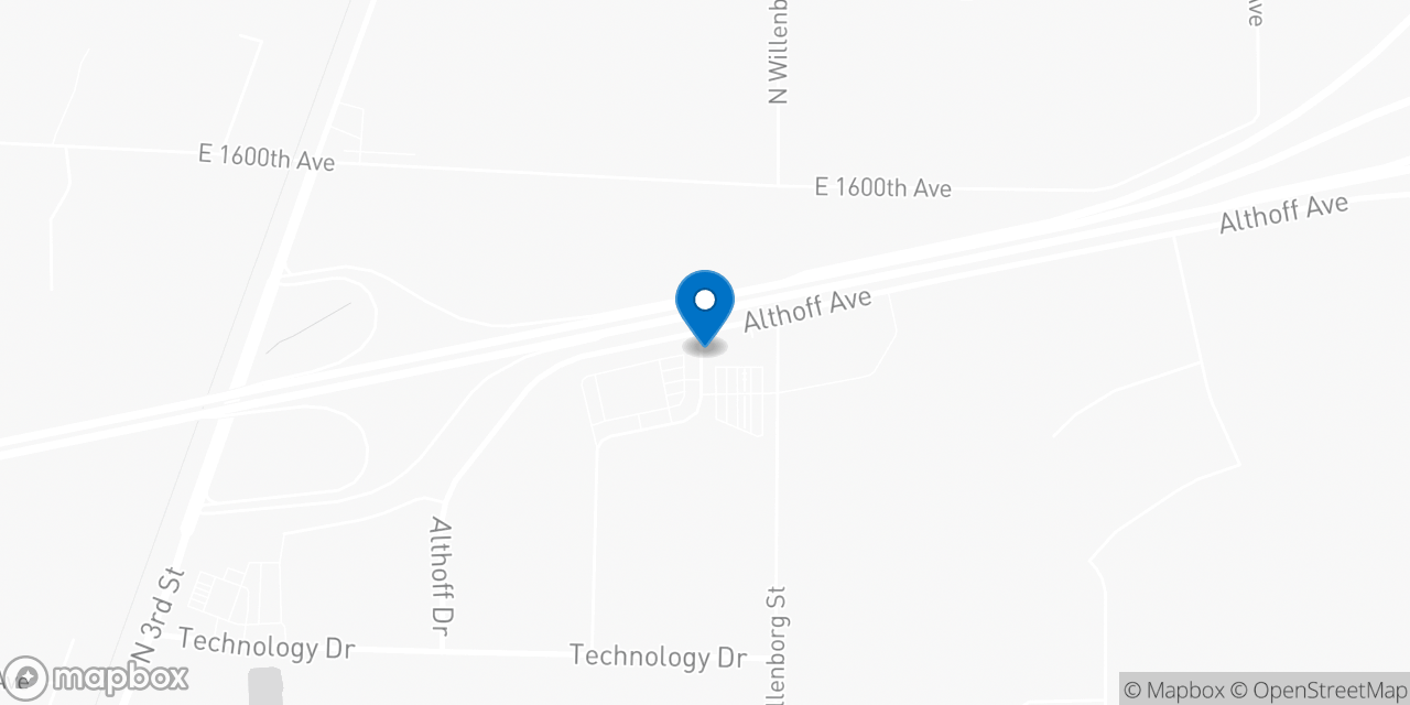 Map showing the location of the Social Security office in Effingham, IL