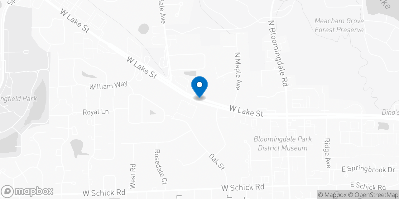 Map showing the location of the Social Security office in Bloomingdale, IL