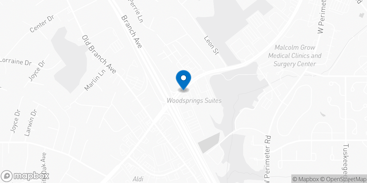 Map showing the location of the Social Security office in Suitland, MD