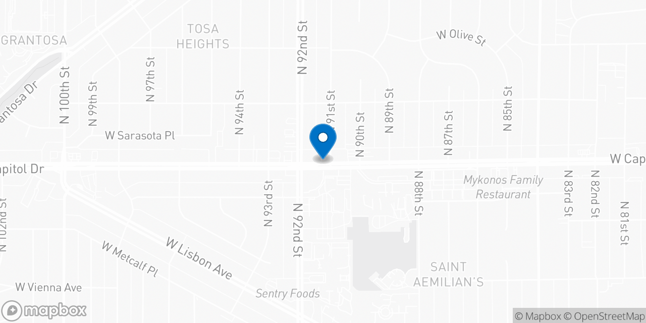 Map showing the location of the Social Security office in Milwaukee, WI