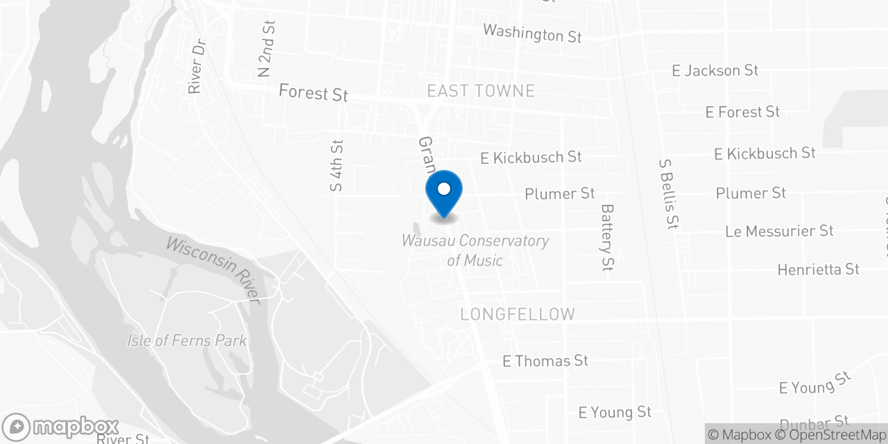 Map showing the location of the Social Security office in Wausau, WI