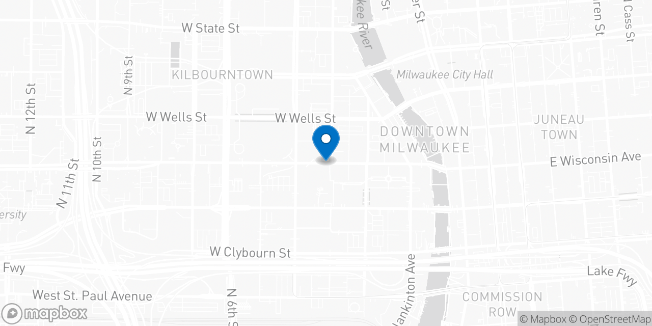 Map showing the location of the Social Security office in Milwaukee, WI