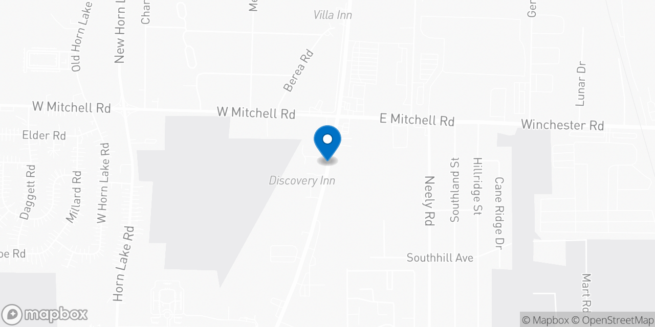 Map showing the location of the Social Security office in Memphis, TN