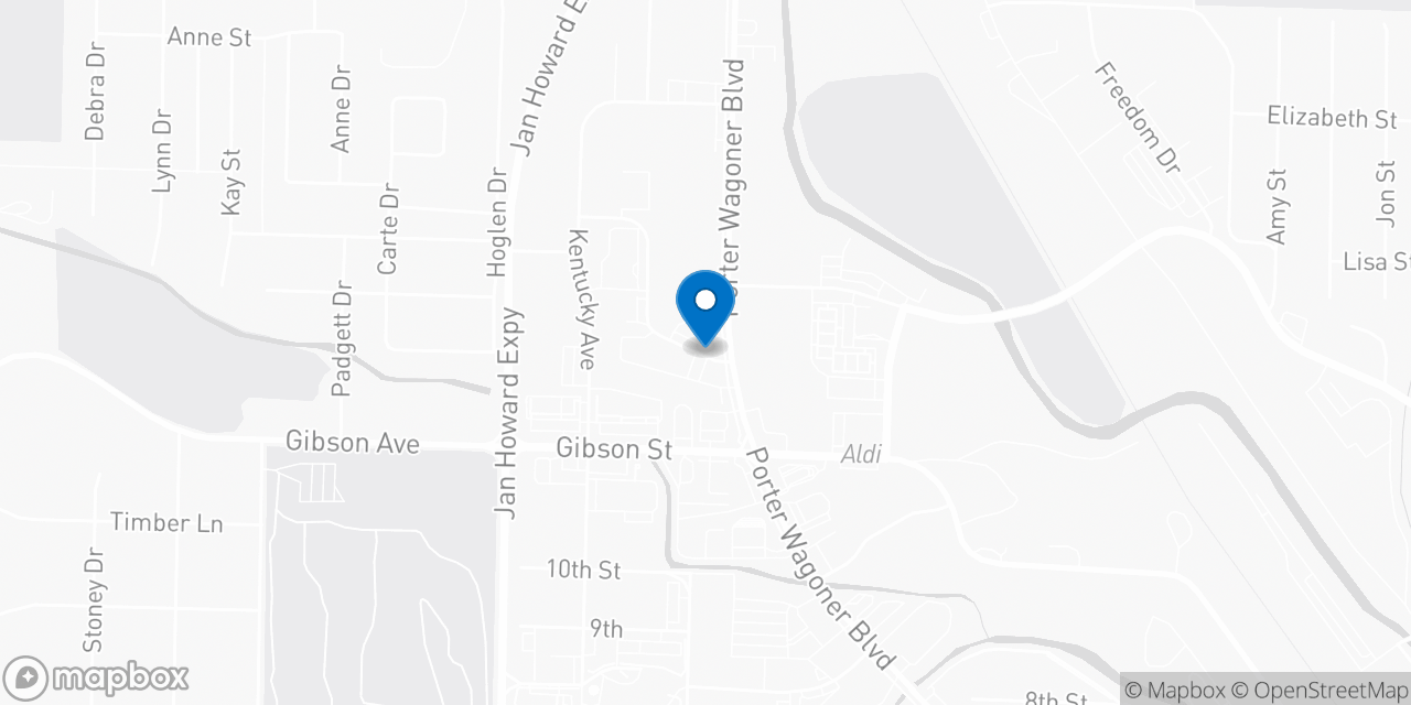 Map showing the location of the Social Security office in West Plains, MO