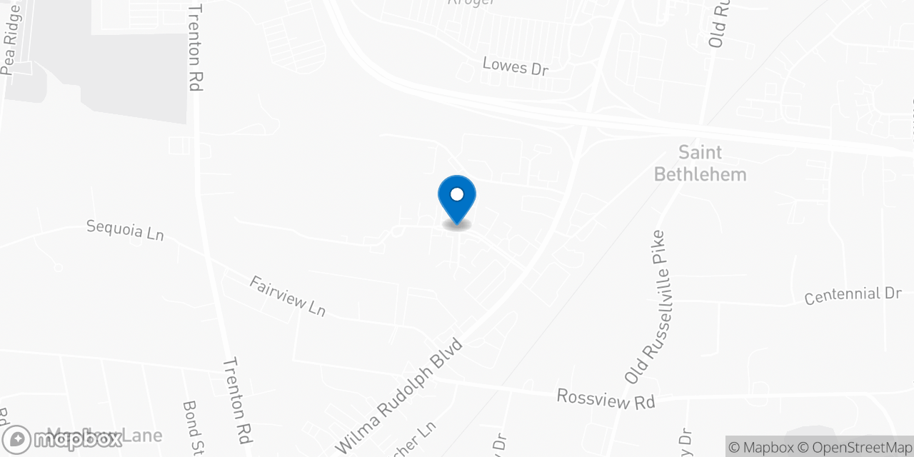 Map showing the location of the Social Security office in Clarksville, TN