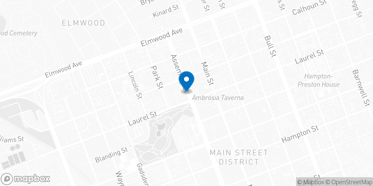 Map showing the location of the Social Security office in Columbia, SC