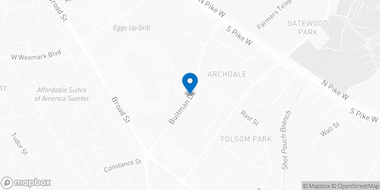 Map showing the location of the Social Security office in Sumter, SC