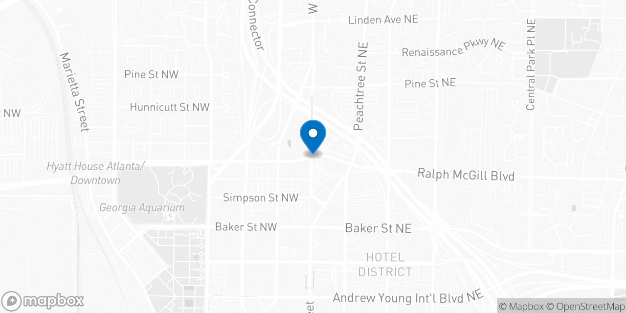 Map showing the location of the Social Security office in Atlanta, GA