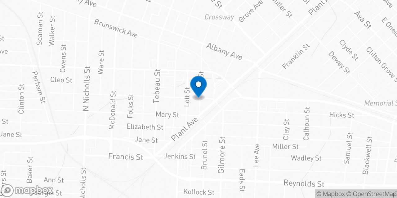 Map showing the location of the Social Security office in Waycross, GA