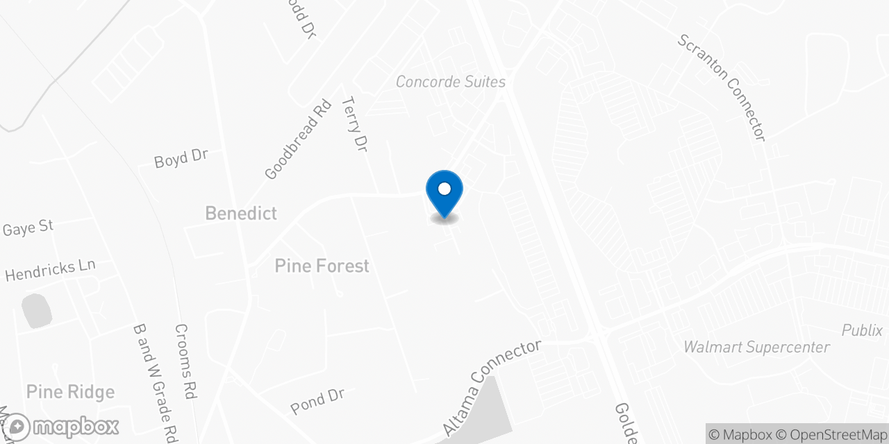 Map showing the location of the Social Security office in Brunswick, GA