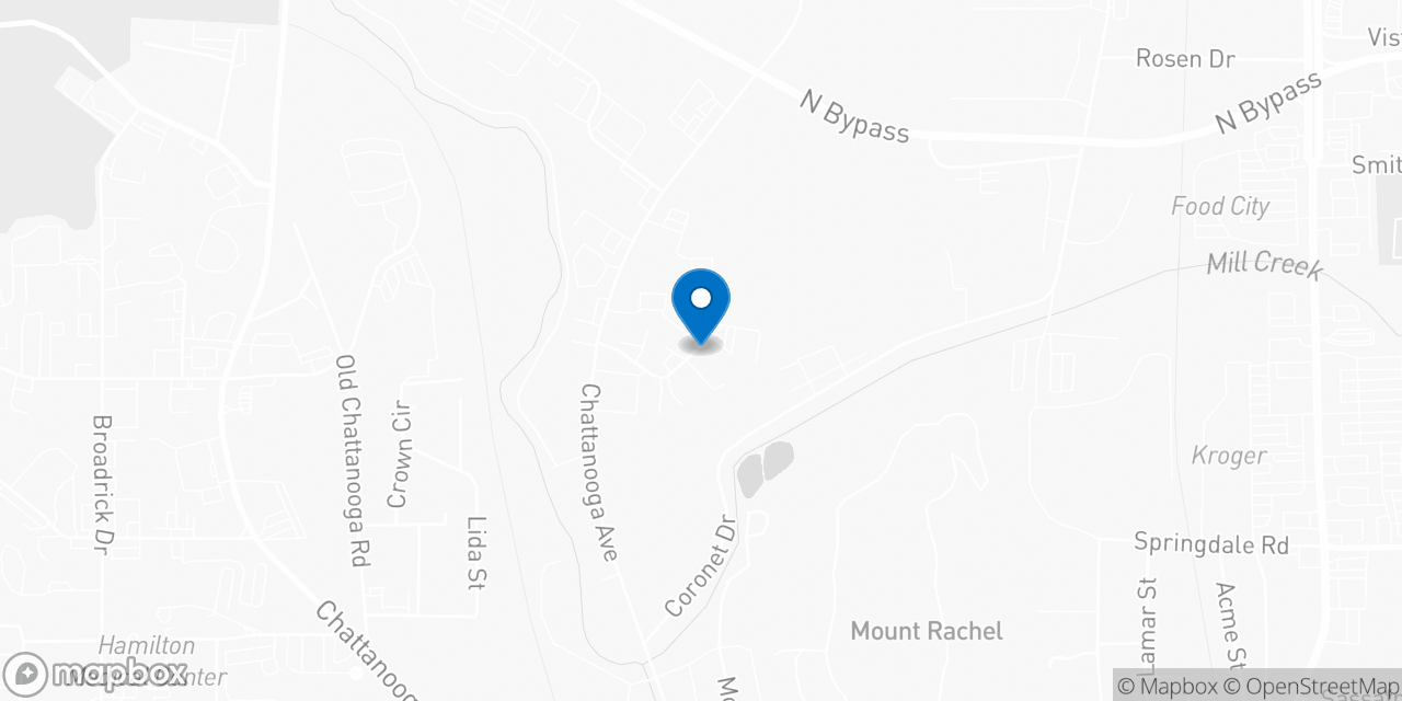 Map showing the location of the Social Security office in Dalton, GA