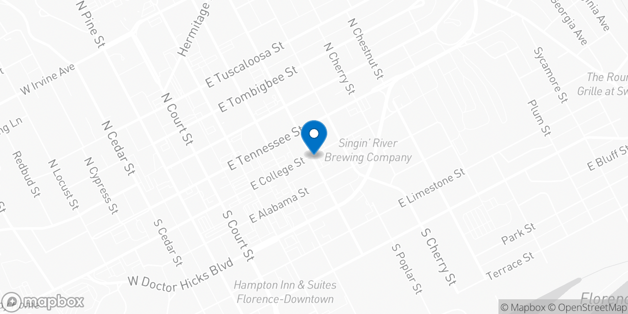 Map showing the location of the Social Security office in Florence, AL