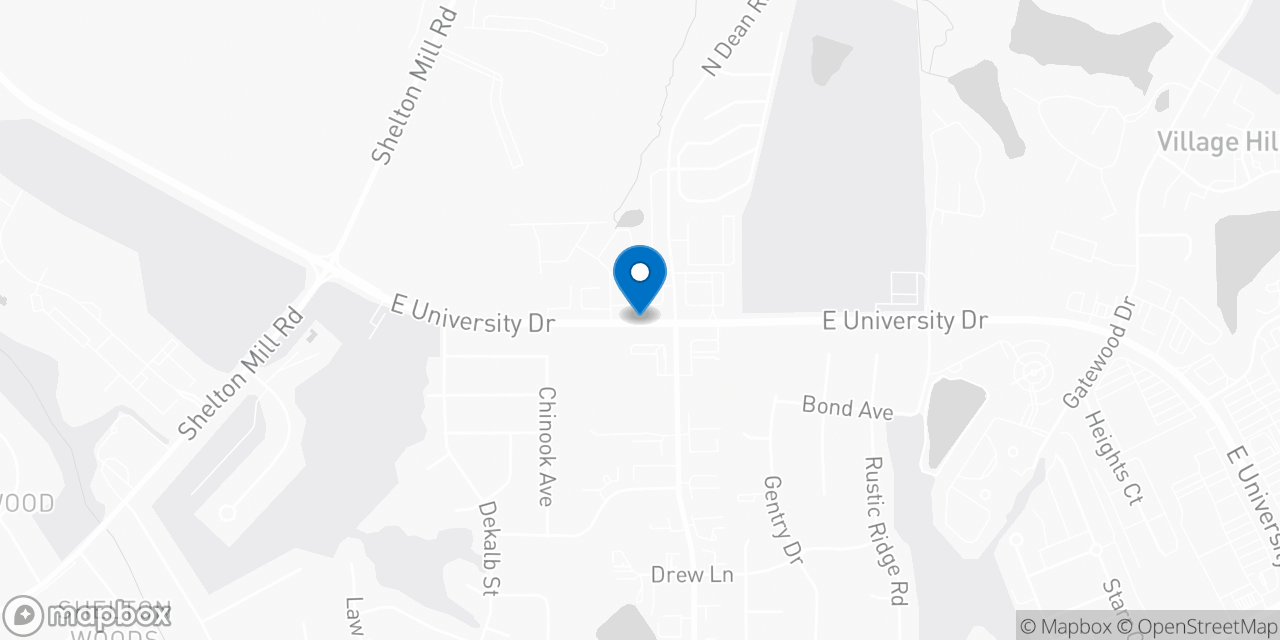 Map showing the location of the Social Security office in Auburn, AL
