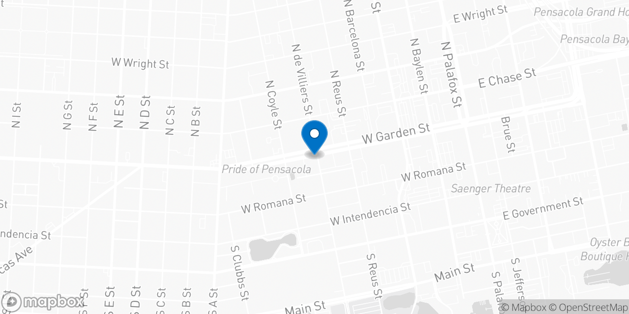 Map showing the location of the Social Security office in Pensacola, FL