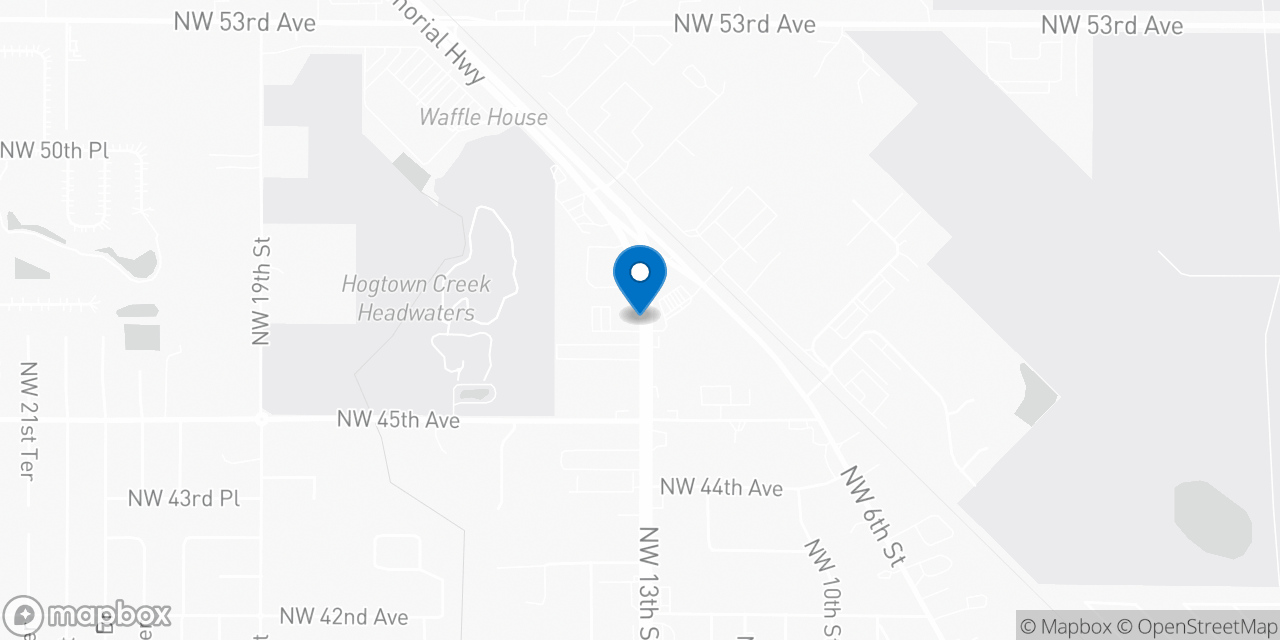 Map showing the location of the Social Security office in Gainesville, FL