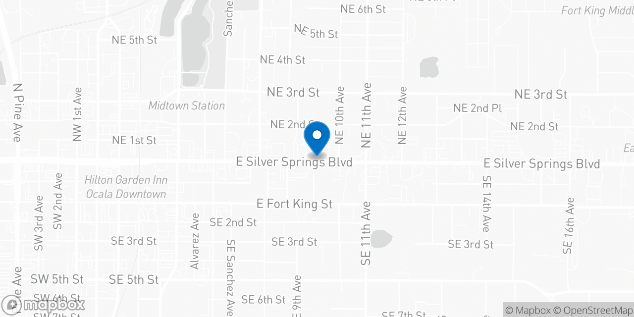 Map showing the location of the Social Security office in Ocala, FL