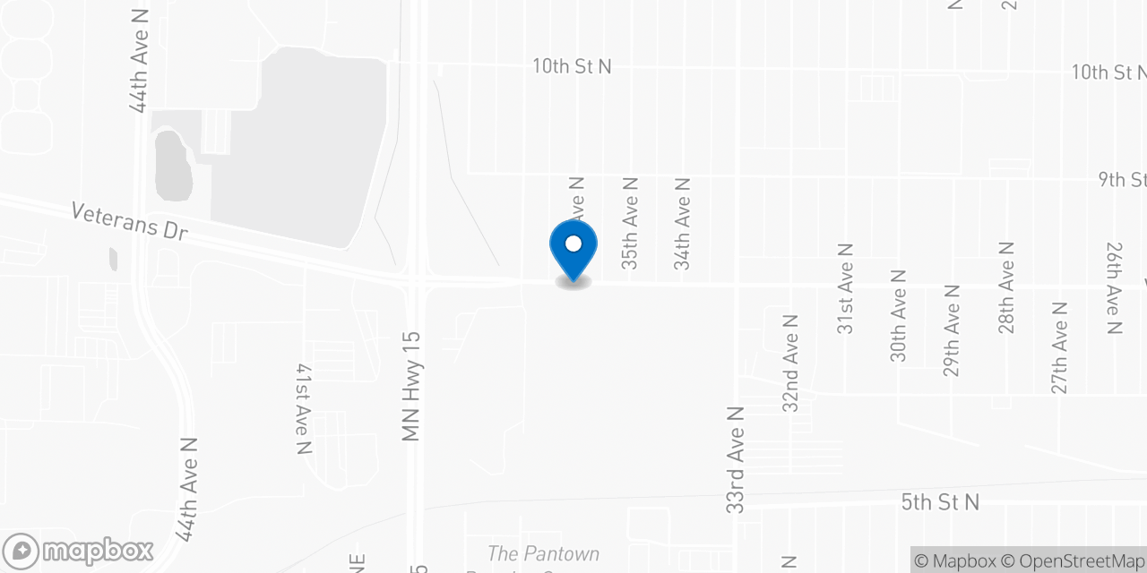 Map showing the location of the Social Security office in Saint Cloud, MN