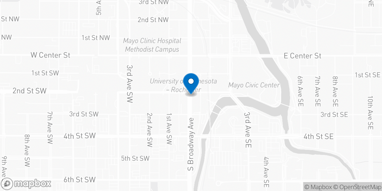 Map showing the location of the Social Security office in Rochester, MN
