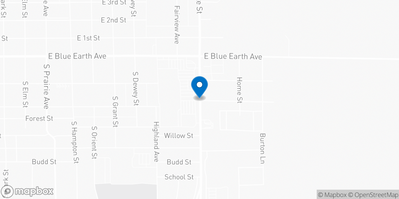 Map showing the location of the Social Security office in Fairmont, MN