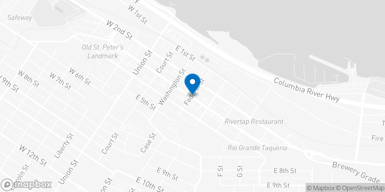 Map showing the location of the Social Security office in The Dalles, OR