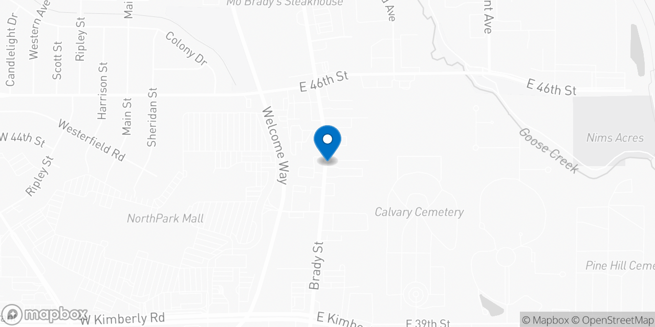 Map showing the location of the Social Security office in Davenport, IA