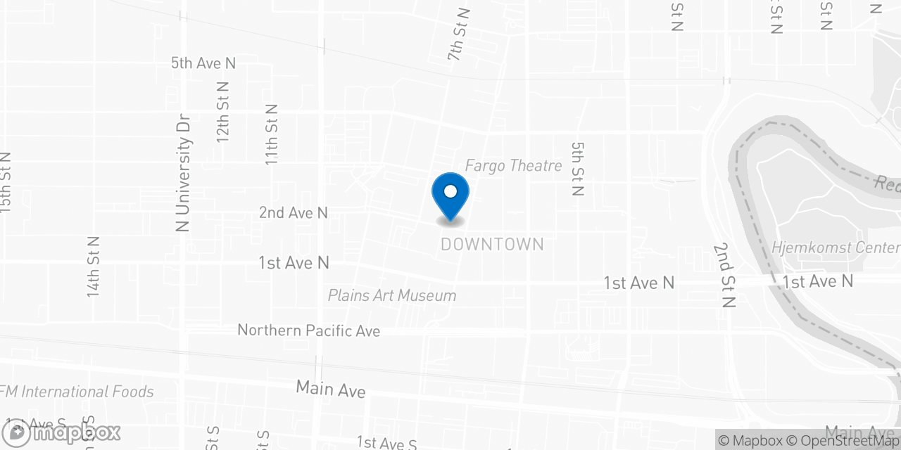 Map showing the location of the Social Security office in Fargo, ND