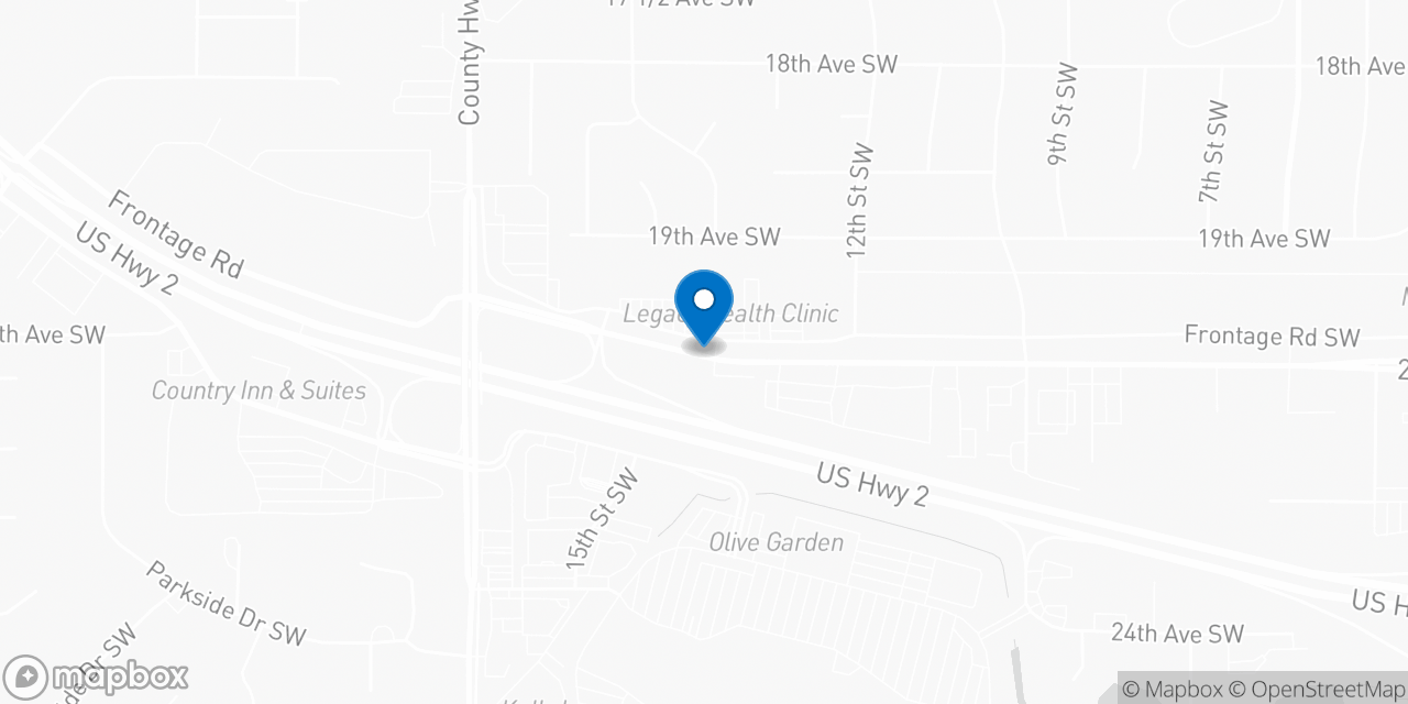 Map showing the location of the Social Security office in Minot, ND