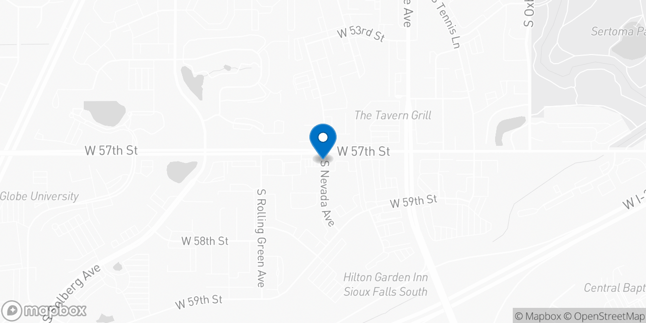 Map showing the location of the Social Security office in Sioux Falls, SD